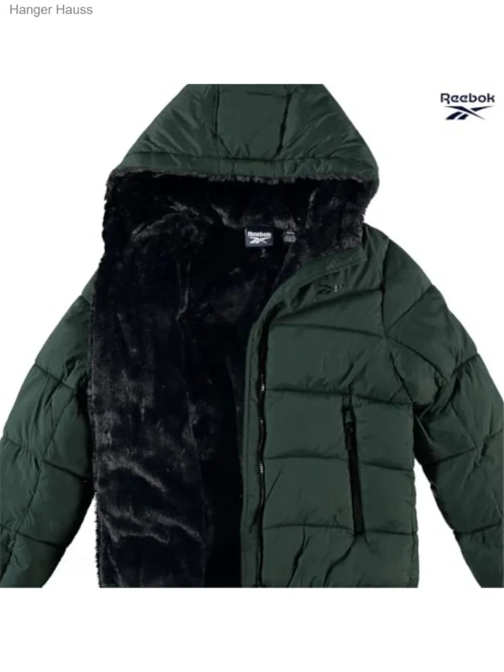 Girls Heavyweight Quilted Puffer Jacket with Sherpa Lining, Faux-Fur Hood, Wind